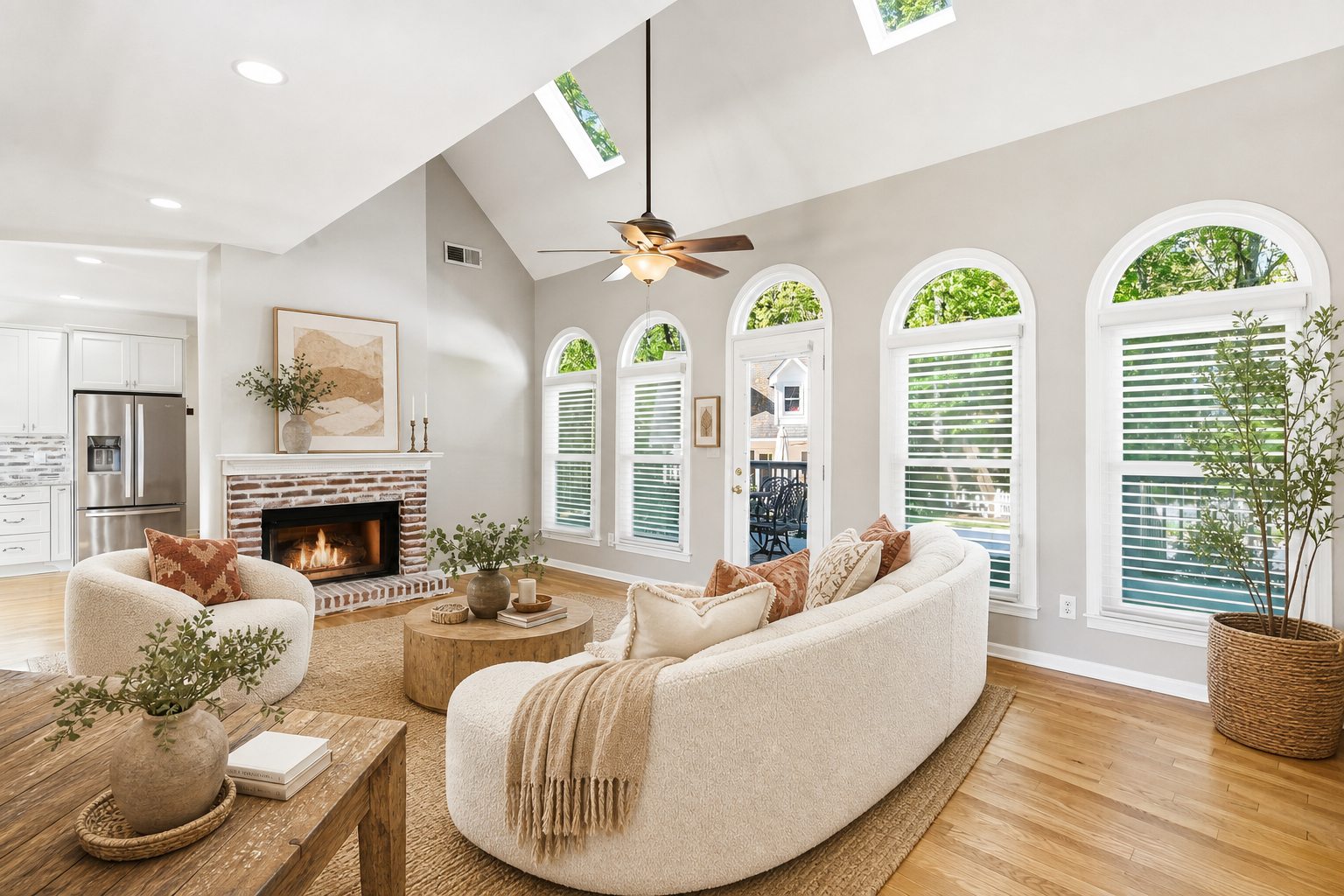 Boho-chic staged living room concept